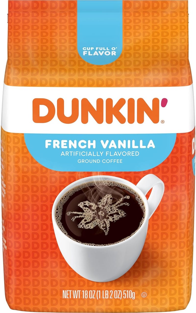 Dunkin' French Vanilla Flavored Ground Coffee - 18 Ounce Bag - Image 1